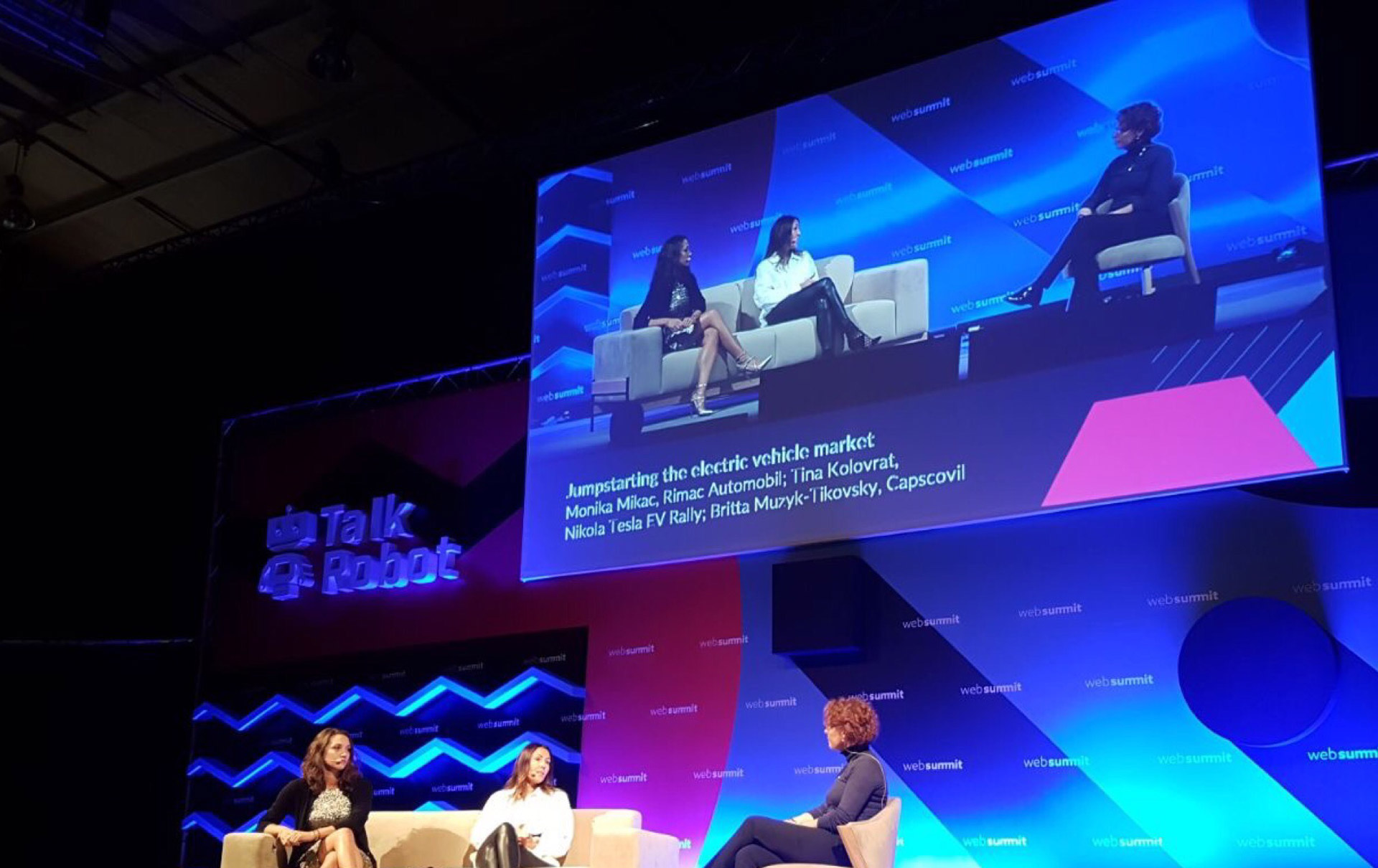 Web Summit 2017: Capscovil founder speaking with COO of Rimac Automobili and Founder of Nikola Tesla EV Rally at auto:tech panel