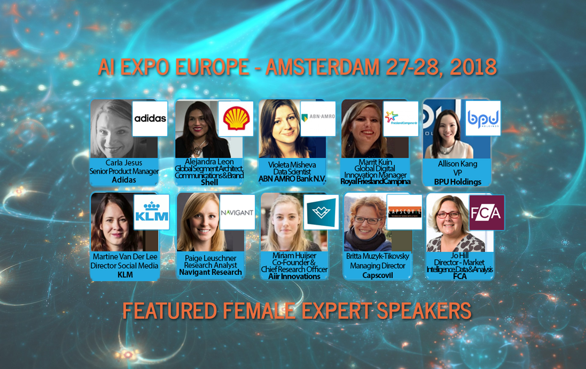 AI Expo Europe 2018 Featured Female Expert Speakers